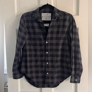 Frank & Eileen Shirt Womens Small Plaid Cotton Minimalist Lagenlook Button Top